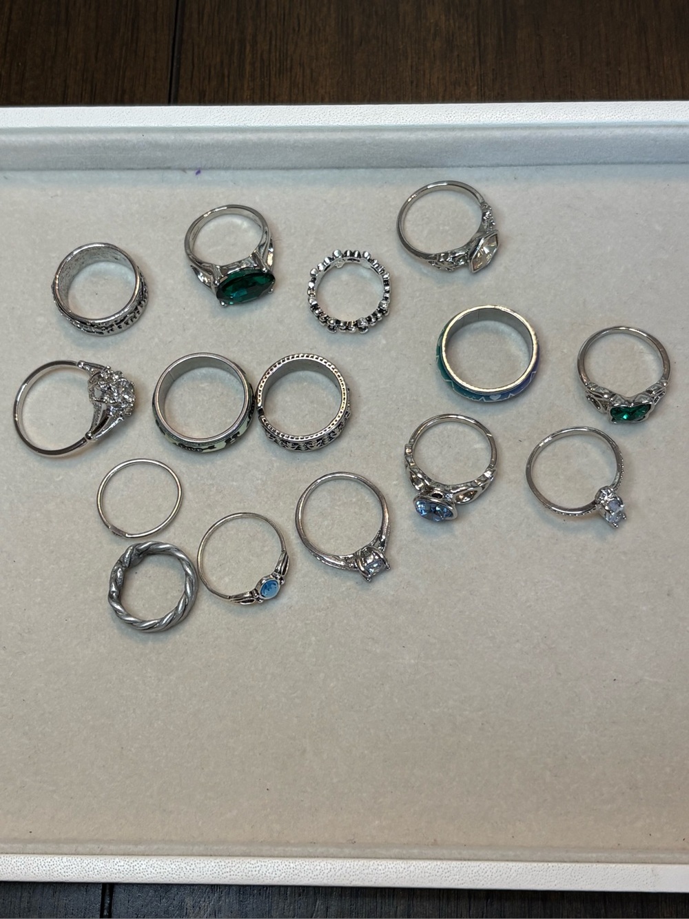 15 Silver-Tone Rings Reseller Bundle